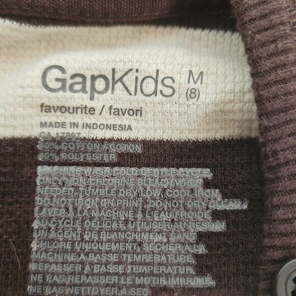 Gap Kids Hoodie Long Sleeves Sweater With Kangaroo Pockets Size 8 Brown/ Cream - Picture 5 of 16